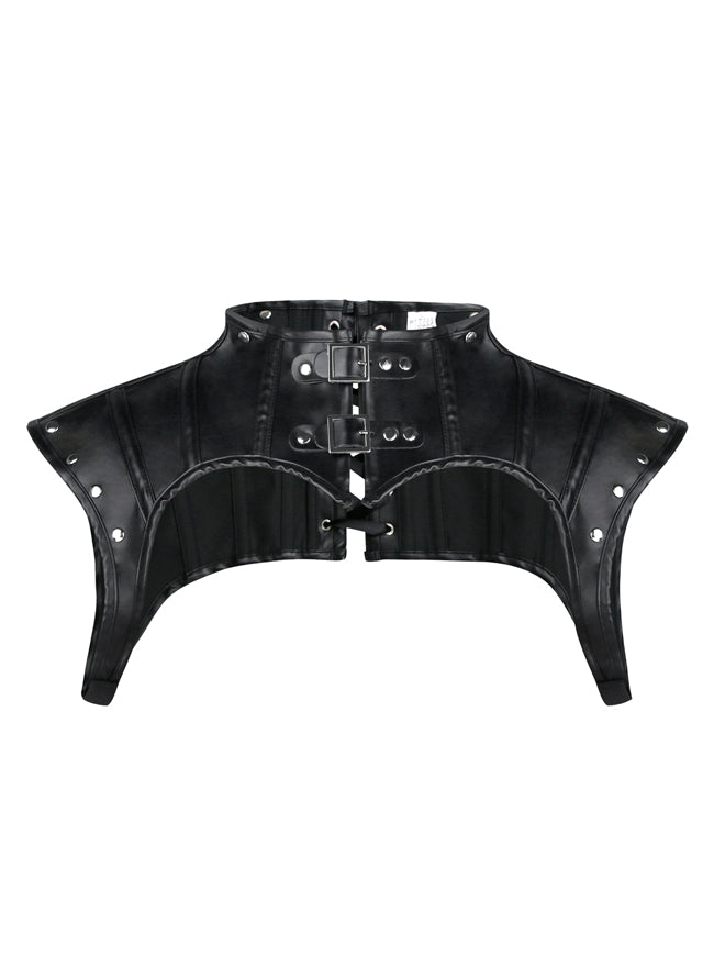Steampunk Gothic Costume Accessories Leather Jacket Shrug Shoulder Armor Main Image