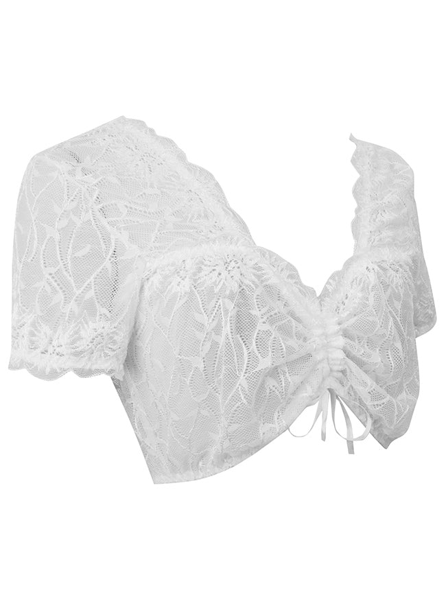 Renaissance Crop Top for Women Peasant Top Side View