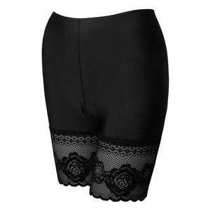 Sexy Black Waist Cincher Lace Thigh Compression Shapewear Shorts Side View