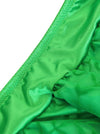 Women's Sexy Ruffle Floral Organza Elastic Waistband High Low Party Skirt Green Detail View