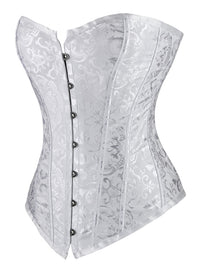 Vintage Jacquard Hochzeit trägerlose Überbrust Korsett Seitenansicht