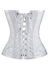 Vintage Jacquard Wedding Strapless Overbust Corset Back View