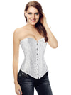 Vintage Jacquard Wedding Strapless Overbust Corset Model View