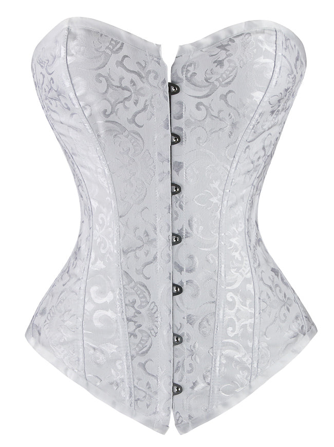 Vintage Jacquard Hochzeit trägerloses Überbrustkorsett Hauptbild