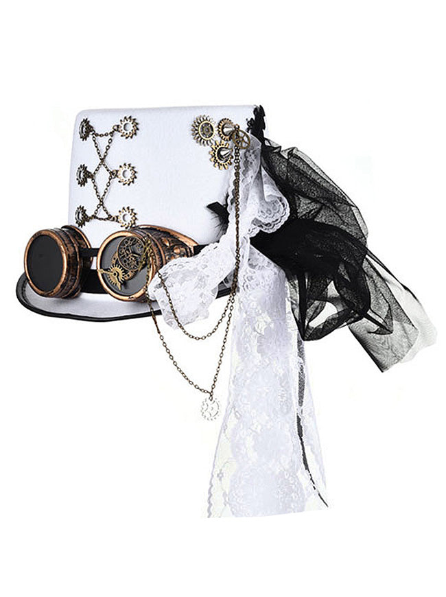 قبعة Steampunk Goggles Gears التنكرية
