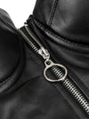 PU Leather Bustier Zipper Corset Crop Top Bra Detail View