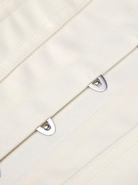 Hochwertiges, lässiges, vielseitig kombinierbares Damen-Taillenformer-Top in Apricot Punk mit spiralförmigen Stahlstäben, trägerlos, Unterbrustkorsett – Detailansicht