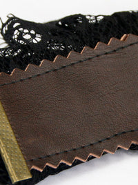 Old fashion Steampunk-themed Floral Lace Bracelet Wristband Detail View