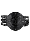 Charmian Mens Gothic Viking Leather Wide Belt Medieval Embossed Knight Corset Waist Belt Black Main Image