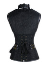 Mode vente chaude de haute qualité femmes Denim gothique Steampunk chérie à lacets hauts Corset vue arrière