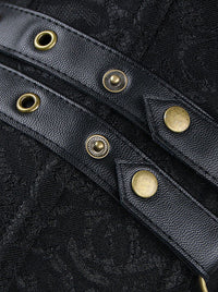 Mode Hot Selling Hochwertige Frauen Denim Gothic Steampunk Schatz Schnür Korsett Tops Detailansicht