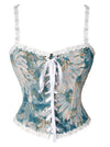 Sleeveless Retro Chrysanthemum Print Vest Zipper Back Camisole Crop Top Back View