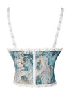 Vintage Floral Jacquard Lace Up Renaissance Corset Camisole Top