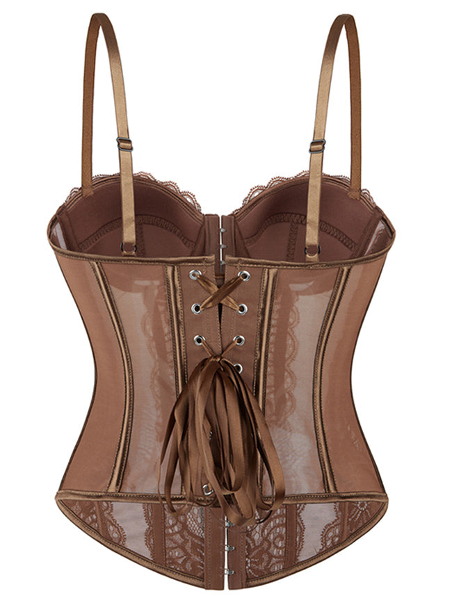 Floral Lace Bustier Tops Date Night Tops for Women Detail View