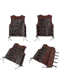 Leather Armor Coat for Cosplay Brown Side View