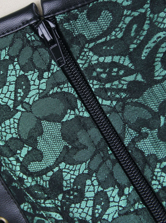 Vintage Retro Korsett mit Stahlstäbchen, Brokat und Schnürung, Überbrustkorsett, Detailansicht