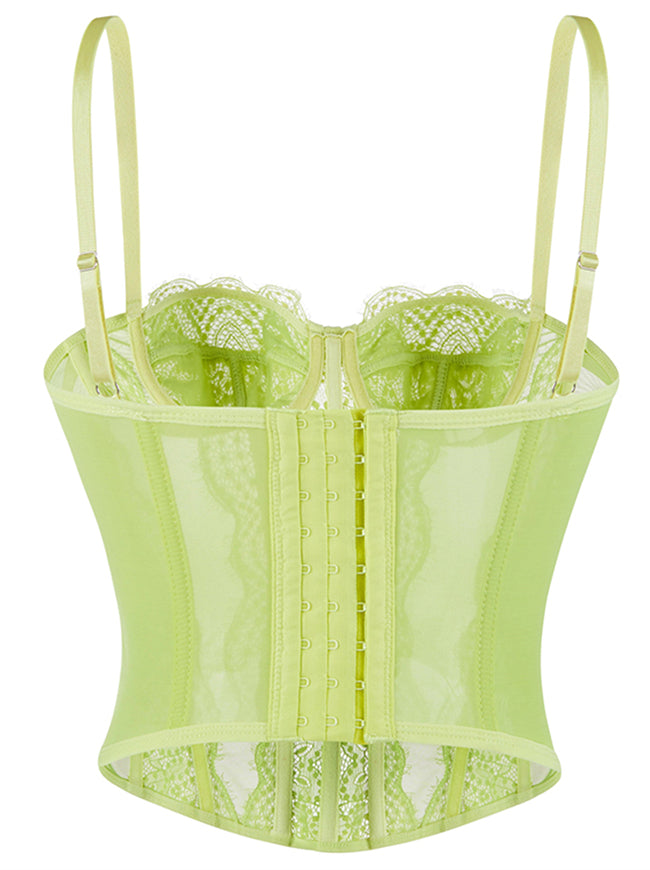 Women Fashion Bustier Corset with Spaghetti Straps Back View
