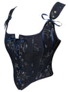 Renaissance Floral Overbust Boned Bustier Bodice Back View