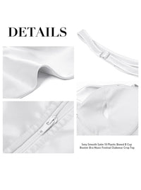 Satin Spaghetti Strap Zip Back Clubwear Camis Crop Top