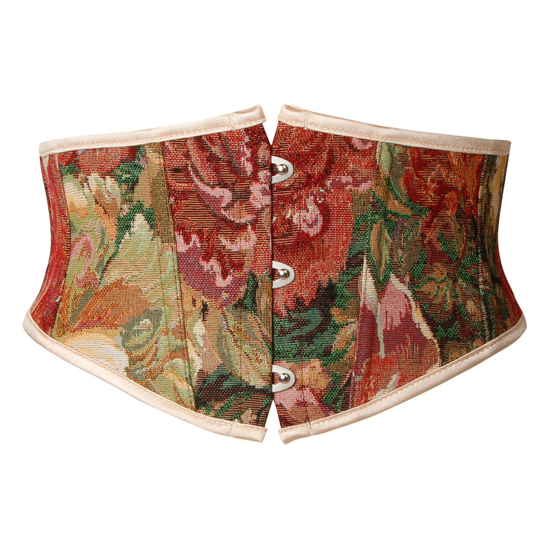Women's Renaissance Floral Underbust Corset Lace Up Waist Cincher Belt Main View