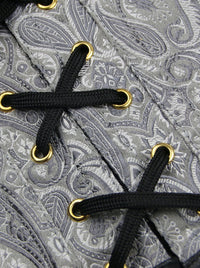 Dames retro 12 spiraalvormige stalen botten kunstleer rits Halloween korset zwart detailweergave