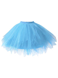 Vintage Blue Elastic Waist Ballet Dance TuTu Halloween Costume Underskirt Main Image