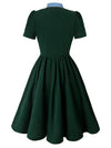 Green Classy A-Line Cocktail Dress Back View