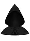 Charmian Unisex Gothic Medieval Short Wicca Hooded Cape Costume Cosplay Accessory Black Main Image