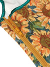 Vintage Floral Cami Boned Push Up Waist Cincher Overbust Corset Crop Top Detail View