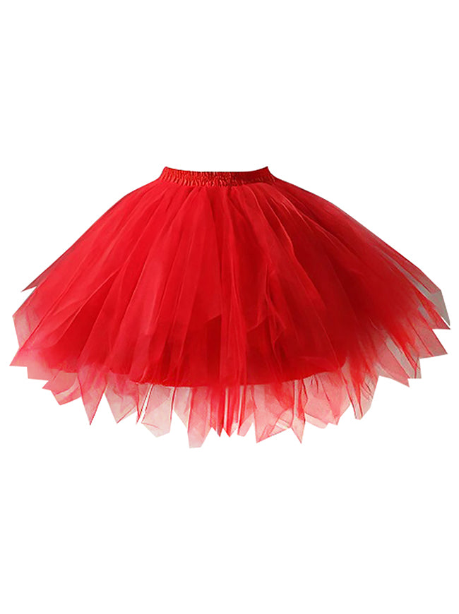 Vintage Red Elastic Waist Ballet Dance TuTu Halloween Costume Underskirt Main Image