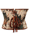 Women Vintage Renaissance Floral Waist Cincher Back View