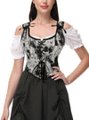 Floral Renaissance Corset Bustier Tops for Women Side View