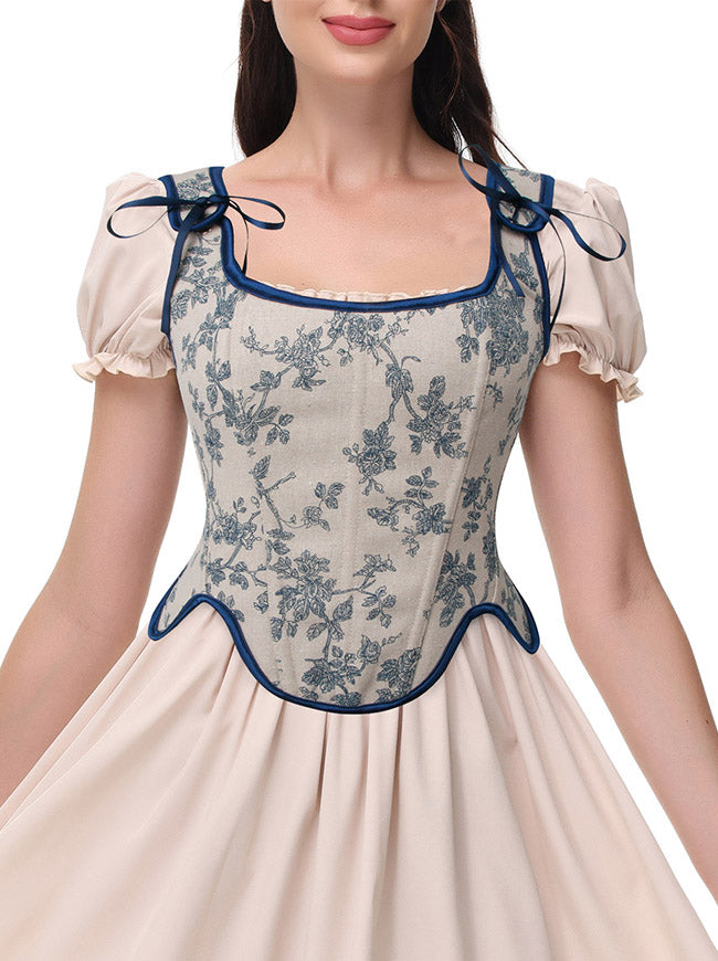 Floral Fantasy Embroidered Corset Top Side View