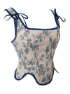 Renaissance Ren Faire Flower Corset Vest Back View