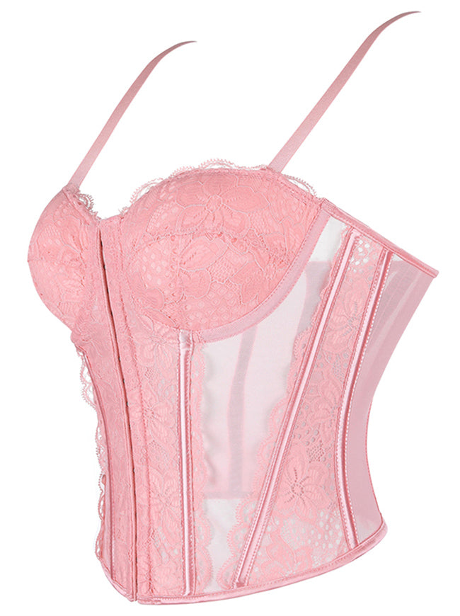 Pink Corset Tank Top Going Out Top Back View