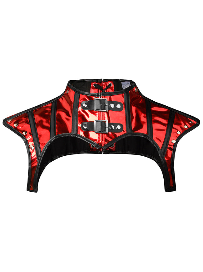 Steampunk Gothic Costume Accessories Leather Jacket Shrug Shoulder Armor Main Image