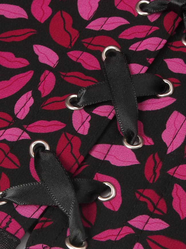 Damen Korsett Bustier Tops mit Schnürung Detailansicht