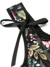 Retro Floral Corset Boned Bustier Crop Top Detail View