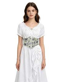 Renaissance Fair Floral Corset Belt for Women Dress Corset Side View