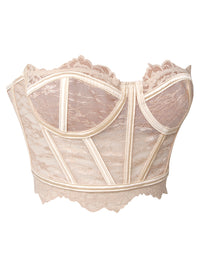 Vintage Cutout Lace Bustier Tops Strapless Tube Top Side View