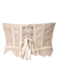 Lace Sheer Bustier Bra Top  Sexy Cutout Sweetheart Back Lace-Up Back View