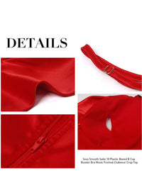 Satin Spaghetti Strap Zip Back Clubwear Camis Crop Top