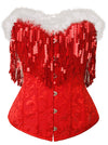 Charmian Women's Overbust Corset Bustier Top Christmas Costume Outfits Red Main Image