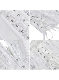 Lace Up Corset Top Y2K Style Going Out White Corset Top Cosplay Costume Corset Detail View
