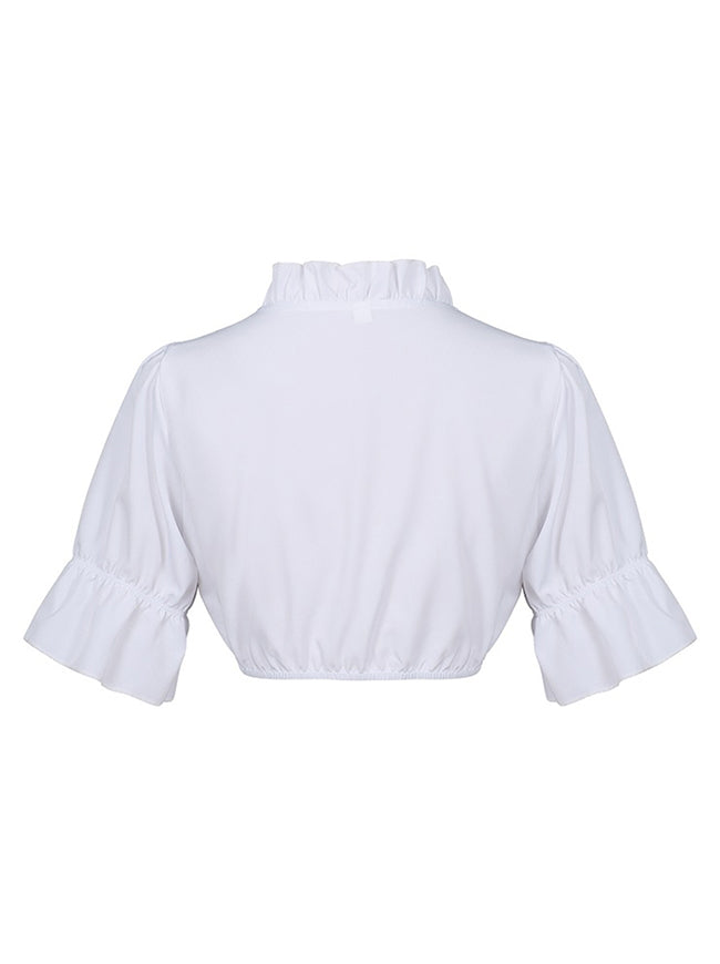 Women German Beer Festival Crop Top Front Drawstring Side View