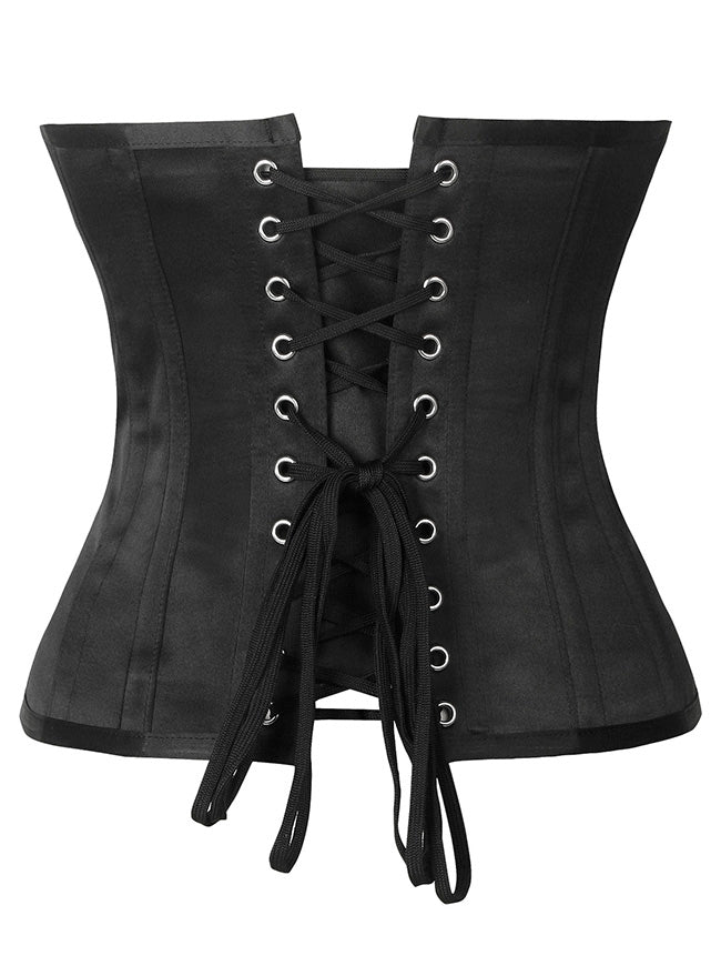 Charming Vintage Lace Up Waist Trainer Underbust Corset Tops Back View