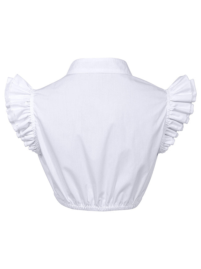 Sleeveless Blouse Top Renaissance Peasant Crop Top Side View