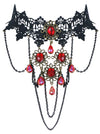 Steampunk Accessories Costume Cosplay Lace Choker Beads Chain Decorative Necklace