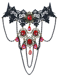 Steampunk Accessories Costume Cosplay Lace Choker Beads Chain Decorative Necklace
