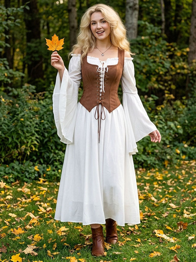 Faux Suede Lace Up Corset Vest for Women Side View